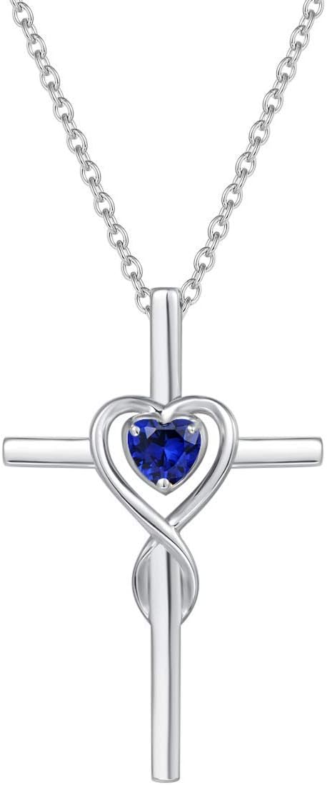 Mireya – Heart Cross White Gold Necklace