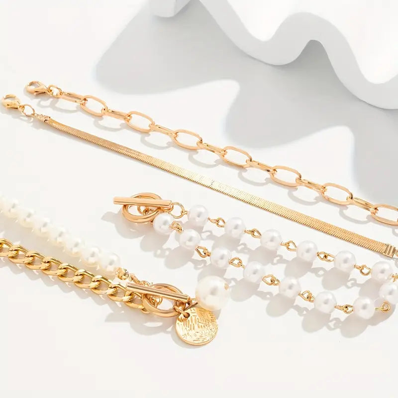 Alina – Layered Gold Bracelet Set
