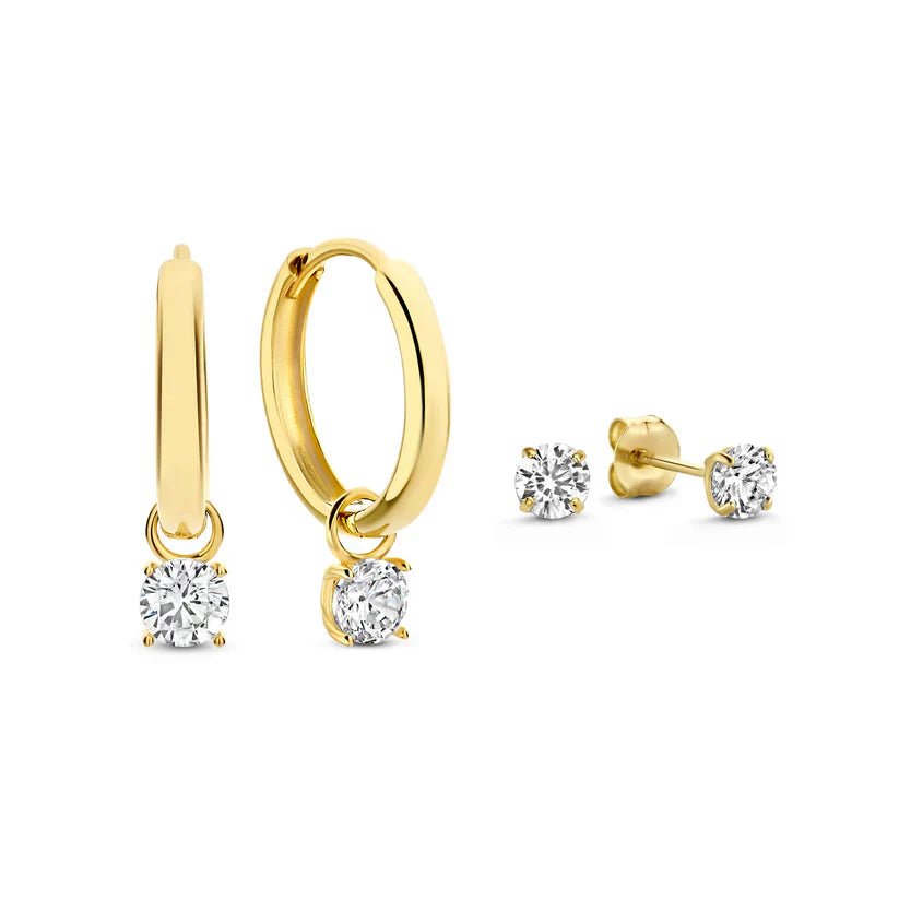 Ariana – Droplet Gold Earrings Set