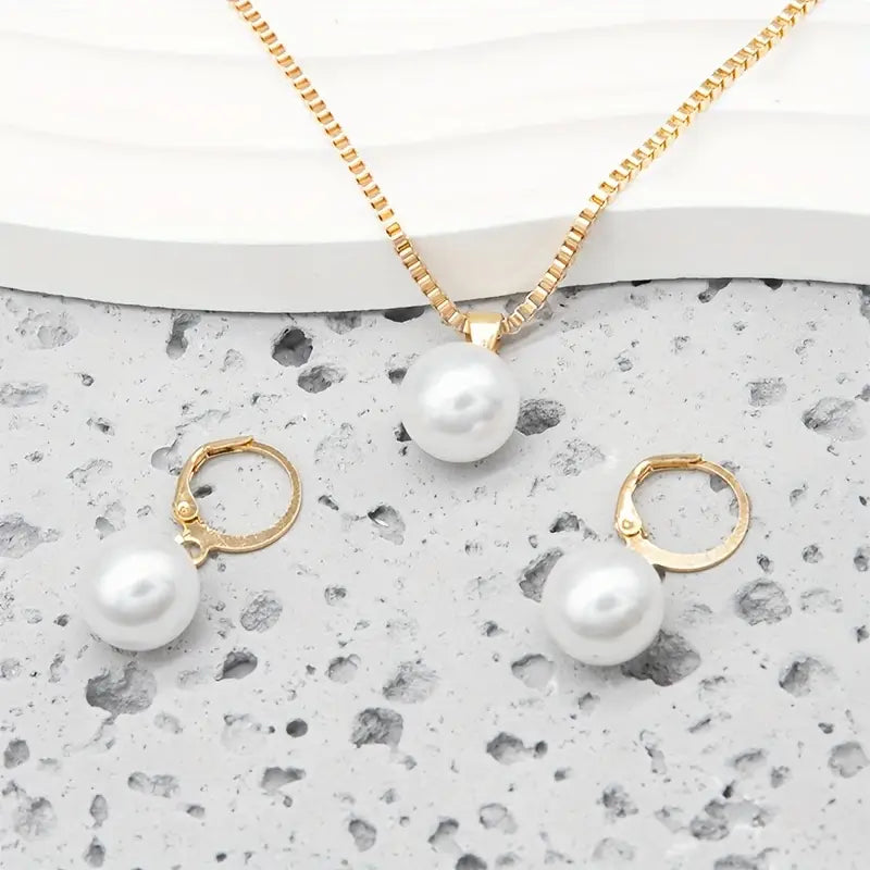 Marina – Pearled Drop Gold Jewelry Set