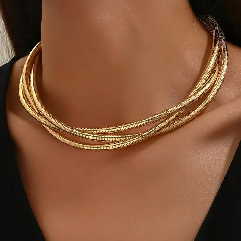 Helena – Three Layer Gold Necklace