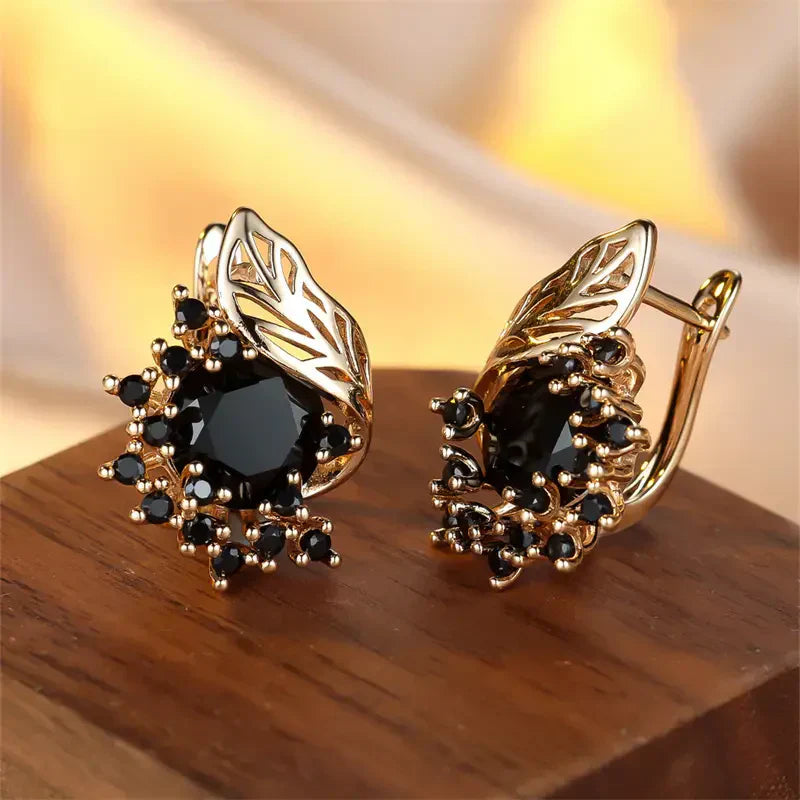 Ivanna – Black Gold Earrings